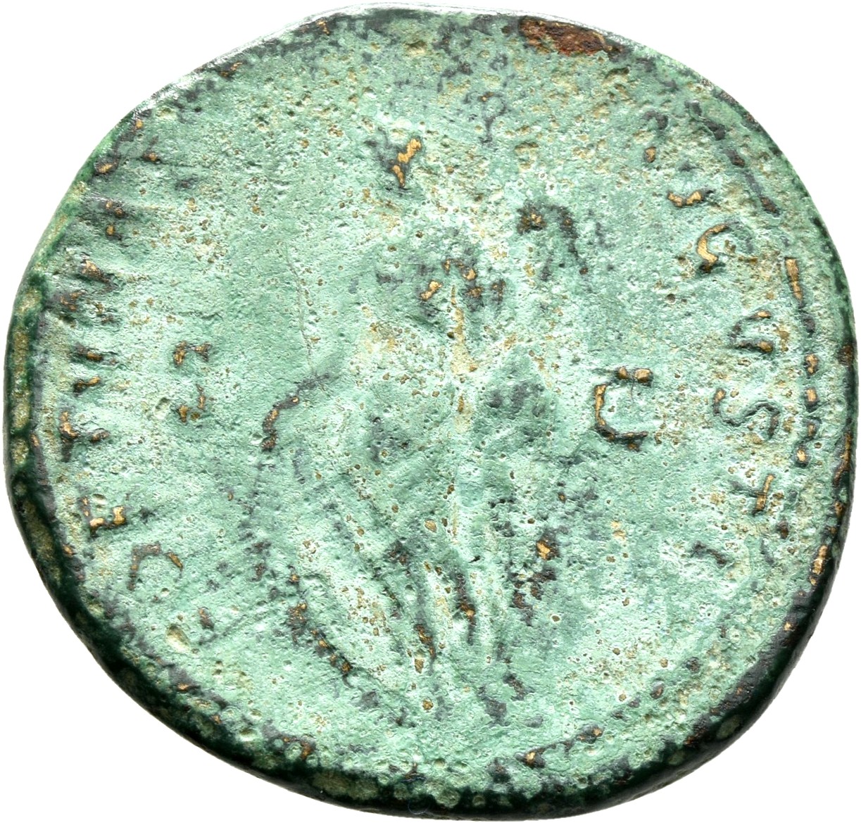 RIC II, Part 1 (second edition) Domitian 705 Domitian reverse, Fortuna standing left, holding rudder and cornucopiae