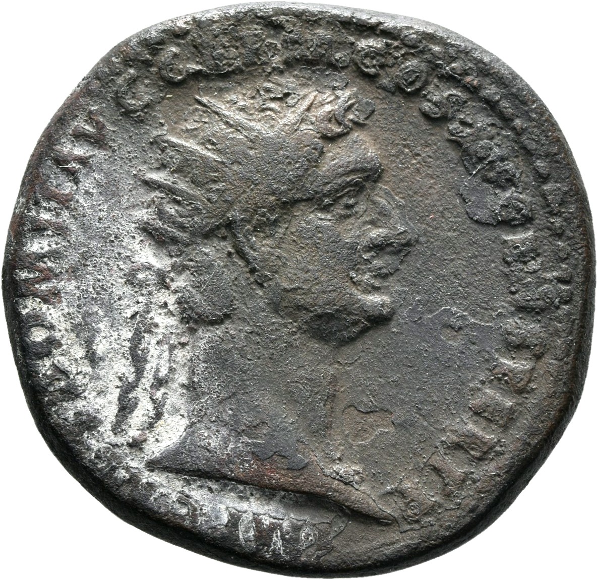RIC II, Part 1 (second edition) Domitian 706 Domitian obverse, Head of Domitian, radiate, right