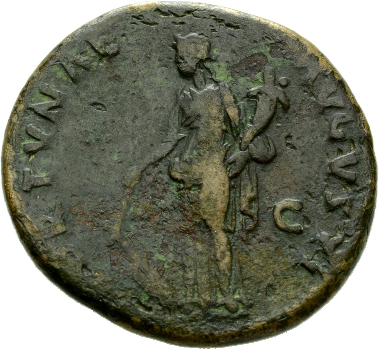 RIC II, Part 1 (second edition) Domitian 707 Domitian reverse, Fortuna standing left, holding rudder and cornucopiae