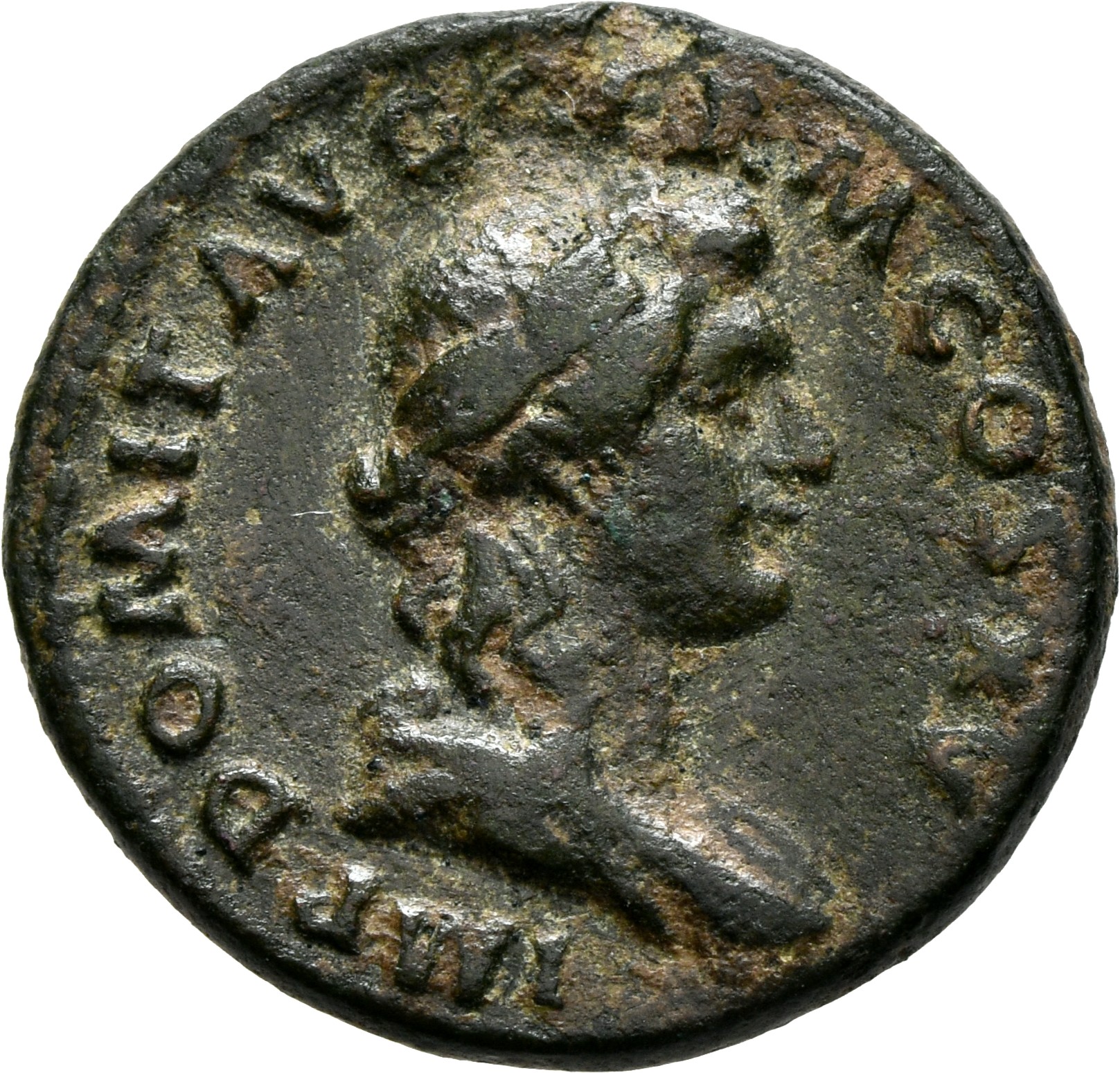 RIC II, Part 1 (second edition) Domitian 711 Domitian obverse, Bust of Apollo, draped, right