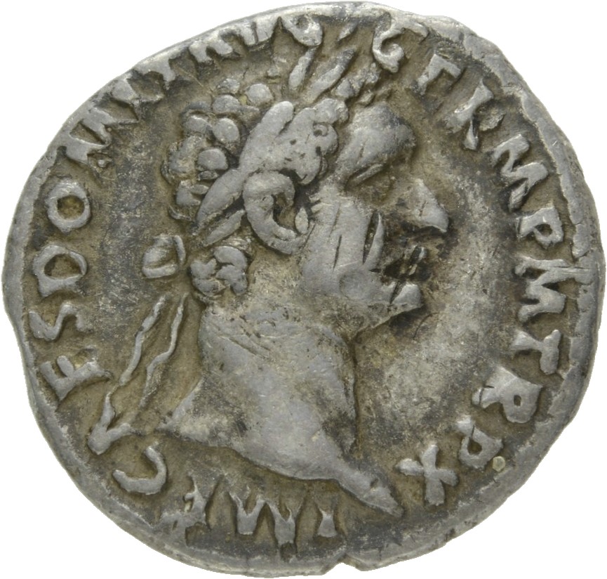 RIC II, Part 1 (second edition) Domitian 719 Domitian obverse, Head of Domitian, laureate, right