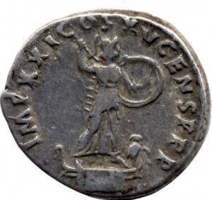 RIC II, Part 1 (second edition) Domitian 720 Domitian reverse, Minerva standing right on top of rostral column, holding sp...