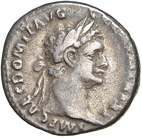 RIC II, Part 1 (second edition) Domitian 724 Domitian obverse, Head of Domitian, laureate, right