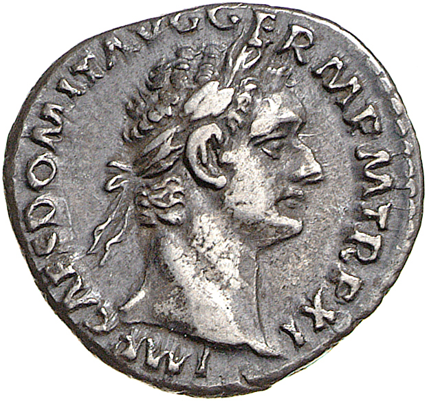 RIC II, Part 1 (second edition) Domitian 725 Domitian obverse, Head of Domitian, laureate, right