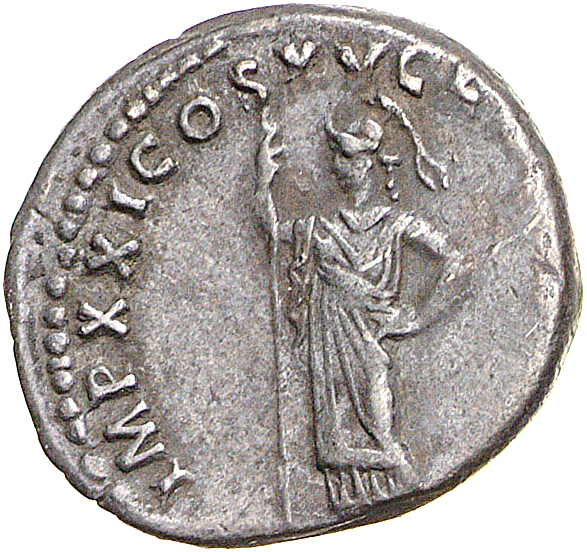 RIC II, Part 1 (second edition) Domitian 727 Domitian reverse, Minerva standing left, holding spear