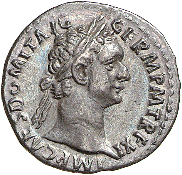 RIC II, Part 1 (second edition) Domitian 727 Domitian obverse, Head of Domitian, laureate, right