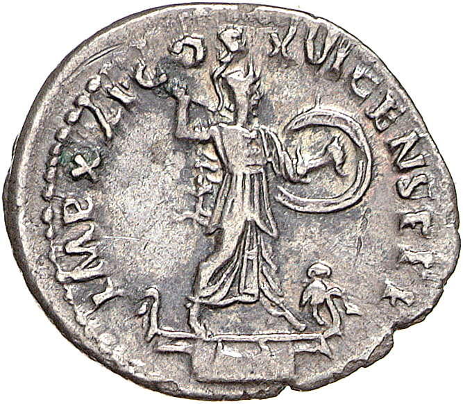 RIC II, Part 1 (second edition) Domitian 730 Domitian reverse, Minerva standing right on top of rostral column, holding sp...
