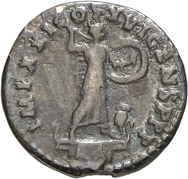 RIC II, Part 1 (second edition) Domitian 731 Domitian reverse, Minerva standing right on top of rostral column, holding sp...