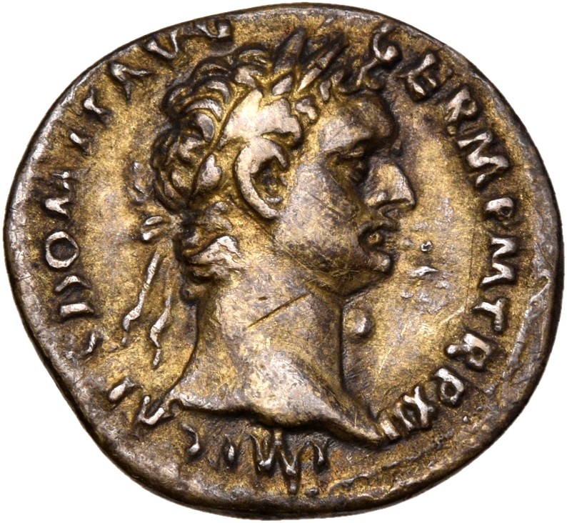 RIC II, Part 1 (second edition) Domitian 741 Domitian obverse, Head of Domitian, laureate, right