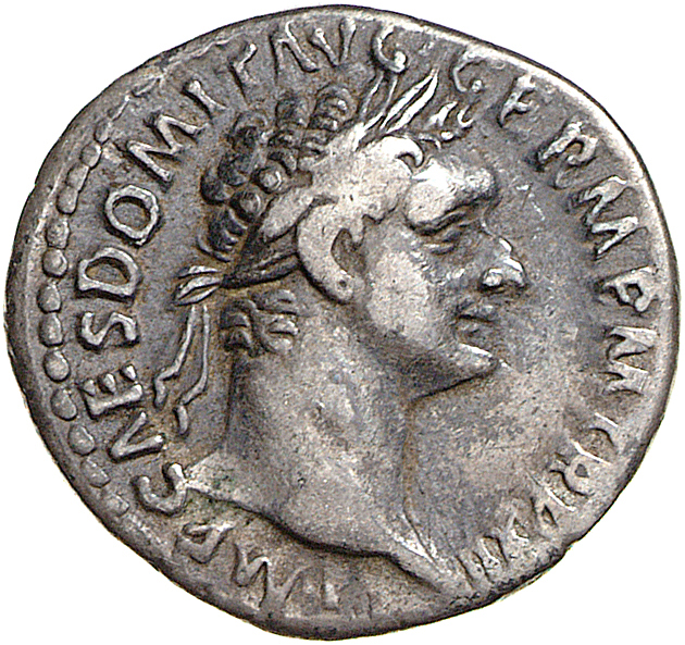 RIC II, Part 1 (second edition) Domitian 742 Domitian obverse, Head of Domitian, laureate, right