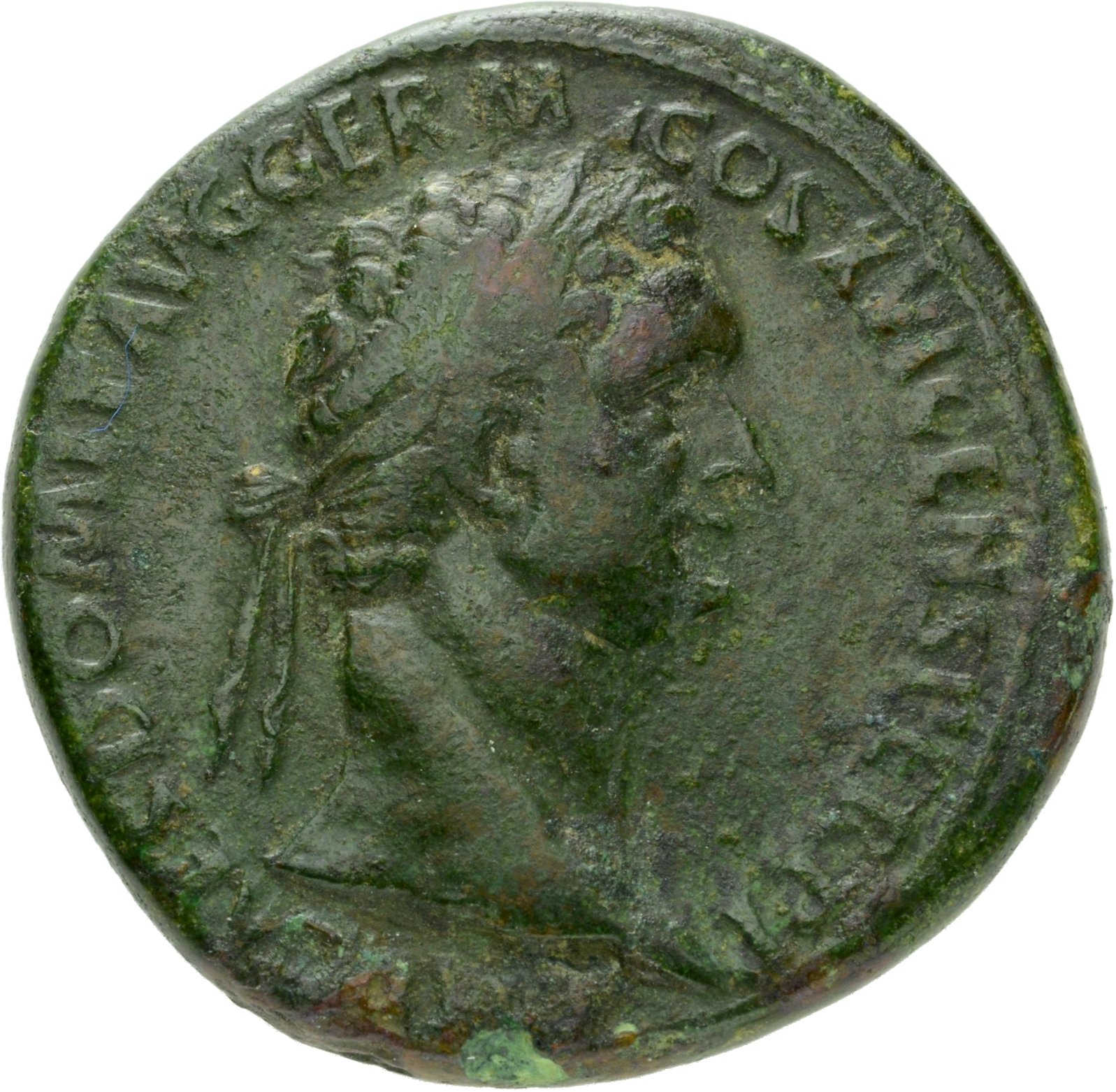 RIC II, Part 1 (second edition) Domitian 751 Domitian obverse, Head of Domitian, laureate, right