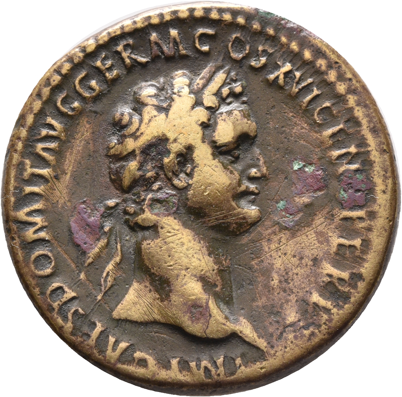 RIC II, Part 1 (second edition) Domitian 751 Domitian obverse, Head of Domitian, laureate, right