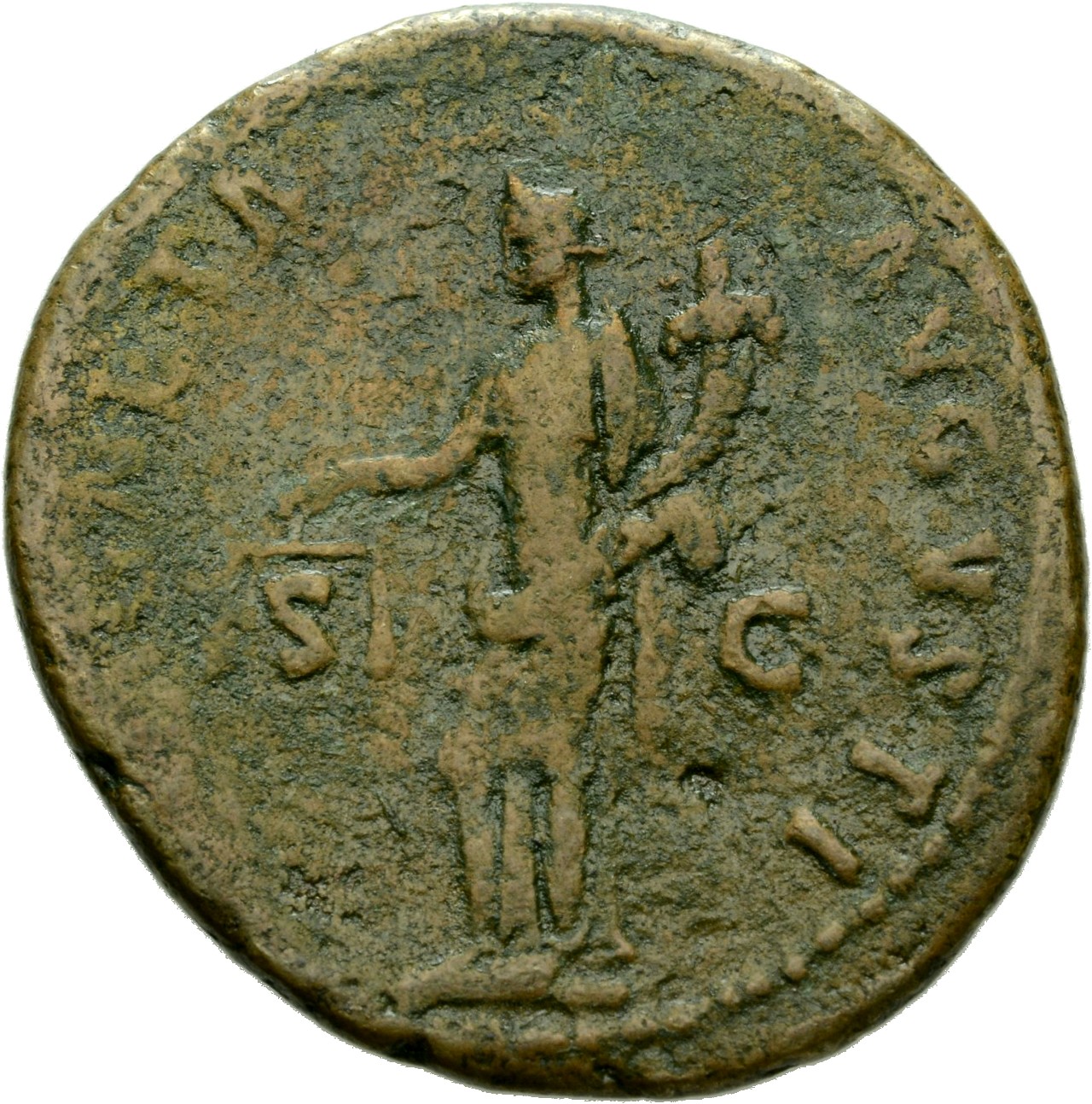 RIC II, Part 1 (second edition) Domitian 756 Domitian reverse, Moneta standing left, holding scales in right hand and corn...