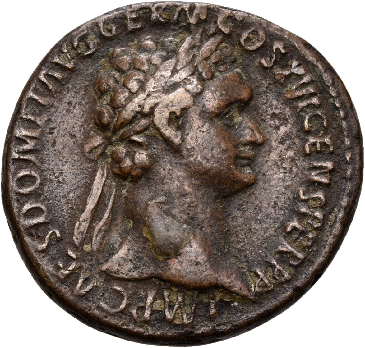 RIC II, Part 1 (second edition) Domitian 756 Domitian obverse, Head of Domitian, laureate, right