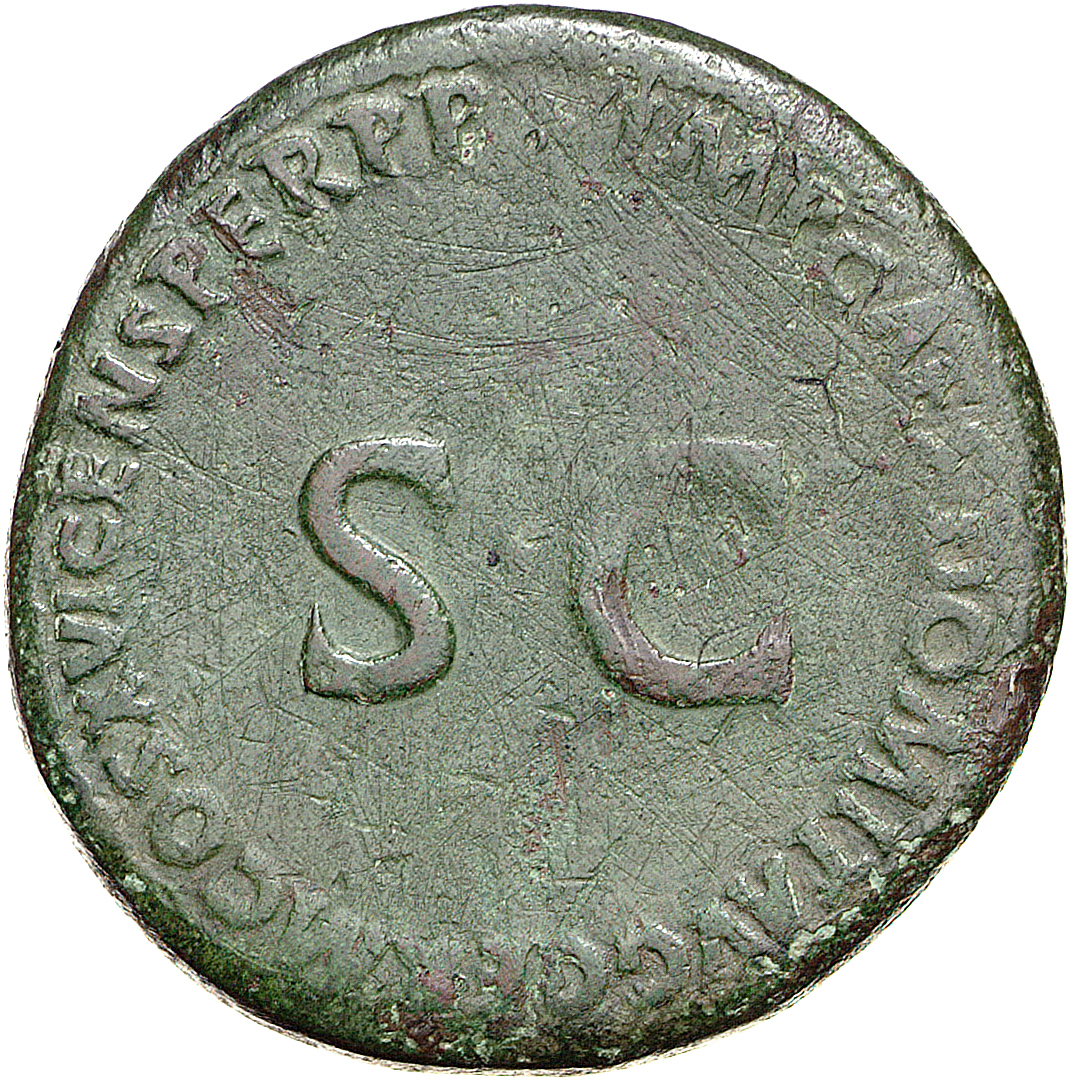 RIC II, Part 1 (second edition) Domitian 760 Domitian reverse, Legend surrounding large S C