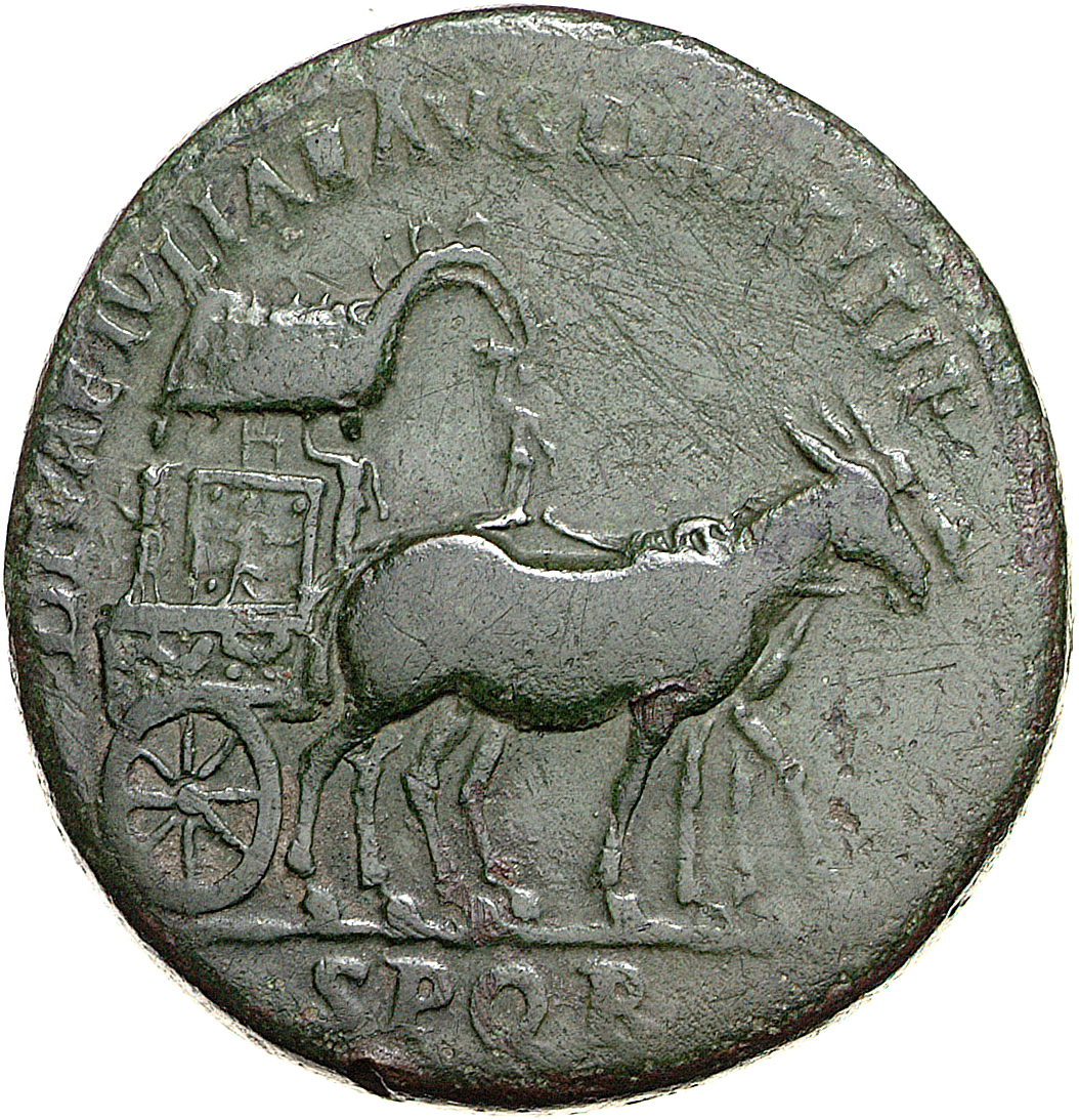 RIC II, Part 1 (second edition) Domitian 760 Domitian obverse, Carpentum drawn right by two mules