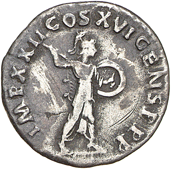 RIC II, Part 1 (second edition) Domitian 761 Domitian reverse, Minerva advancing right, holding spear and shield