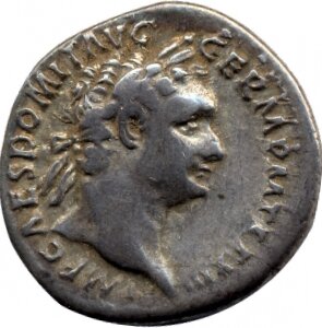 RIC II, Part 1 (second edition) Domitian 763 Domitian obverse, Head of Domitian, laureate, right