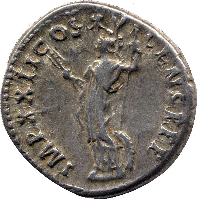 RIC II, Part 1 (second edition) Domitian 763 Domitian reverse, Minerva standing left, holding thunderbolt and spear; shiel...