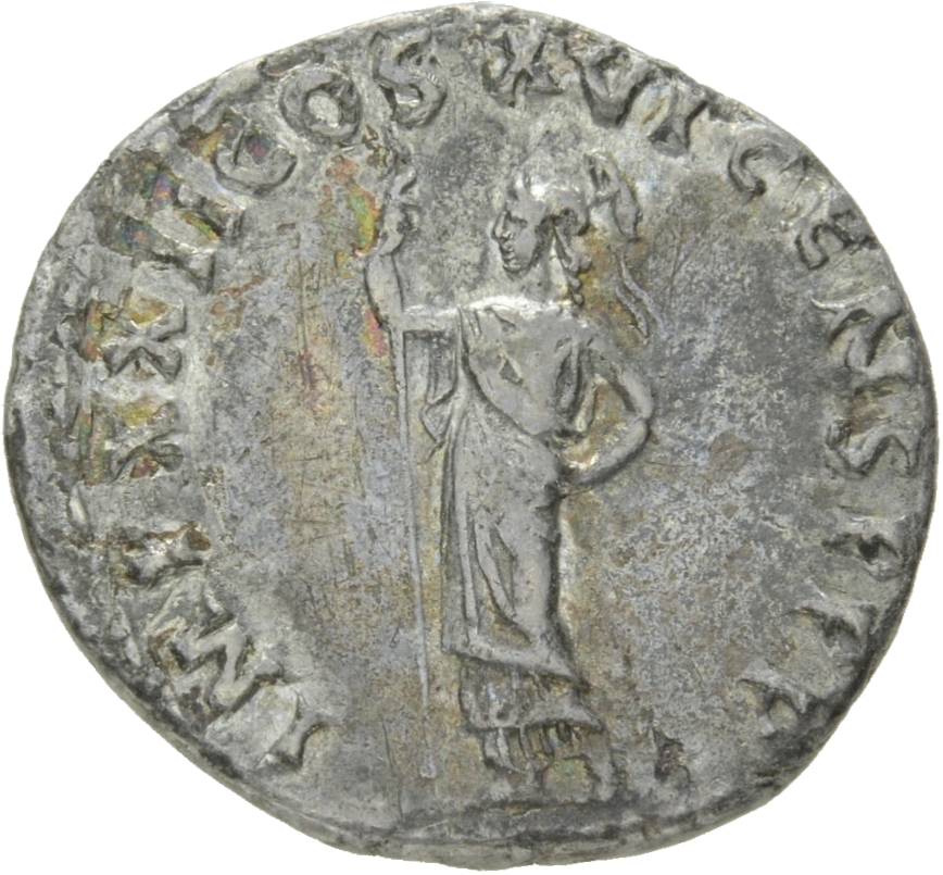 RIC II, Part 1 (second edition) Domitian 764 Domitian reverse, Minerva standing left, holding spear
