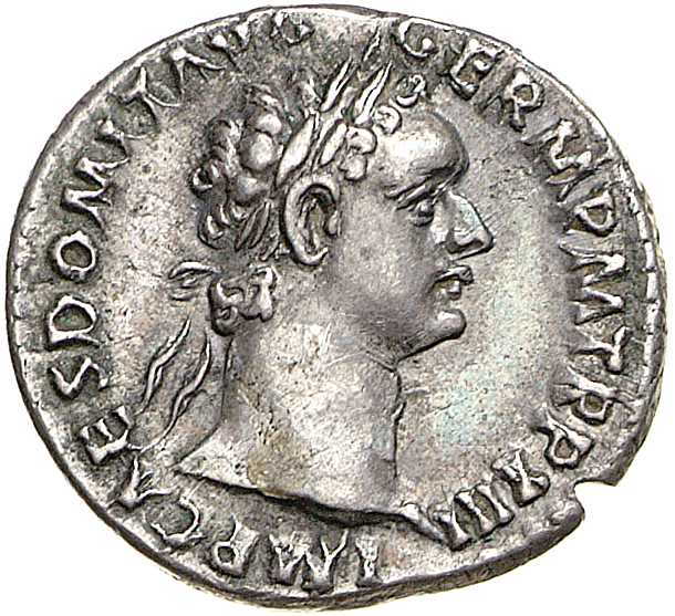 RIC II, Part 1 (second edition) Domitian 764 Domitian obverse, Head of Domitian, laureate, right