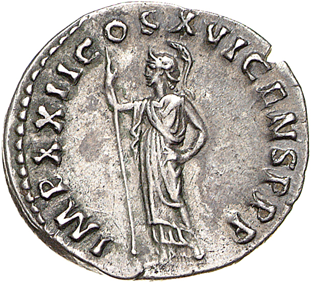 RIC II, Part 1 (second edition) Domitian 764 Domitian reverse, Minerva standing left, holding spear