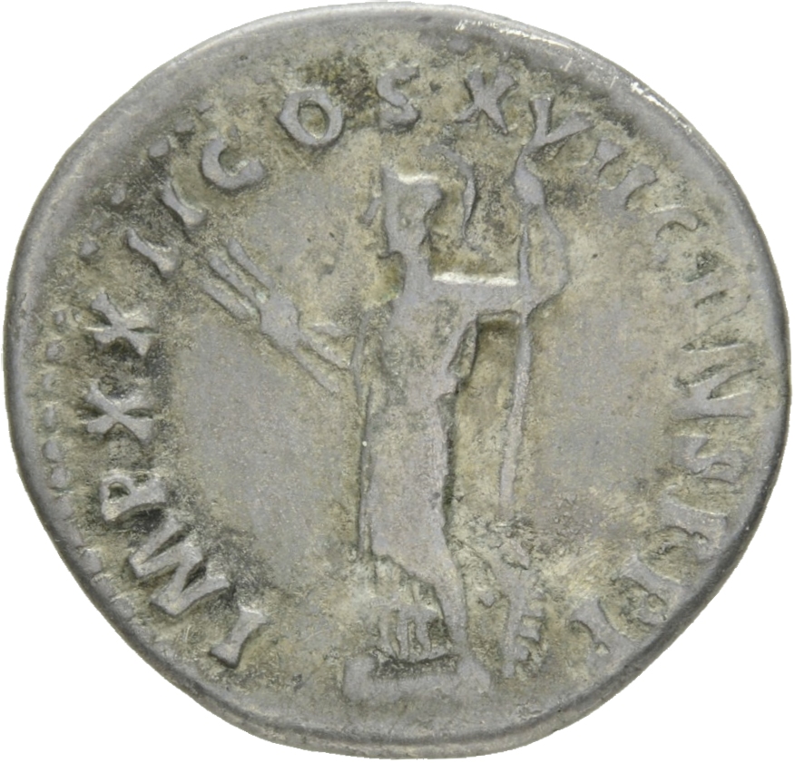 RIC II, Part 1 (second edition) Domitian 772 Domitian reverse, Minerva standing left, holding thunderbolt and spear; shiel...