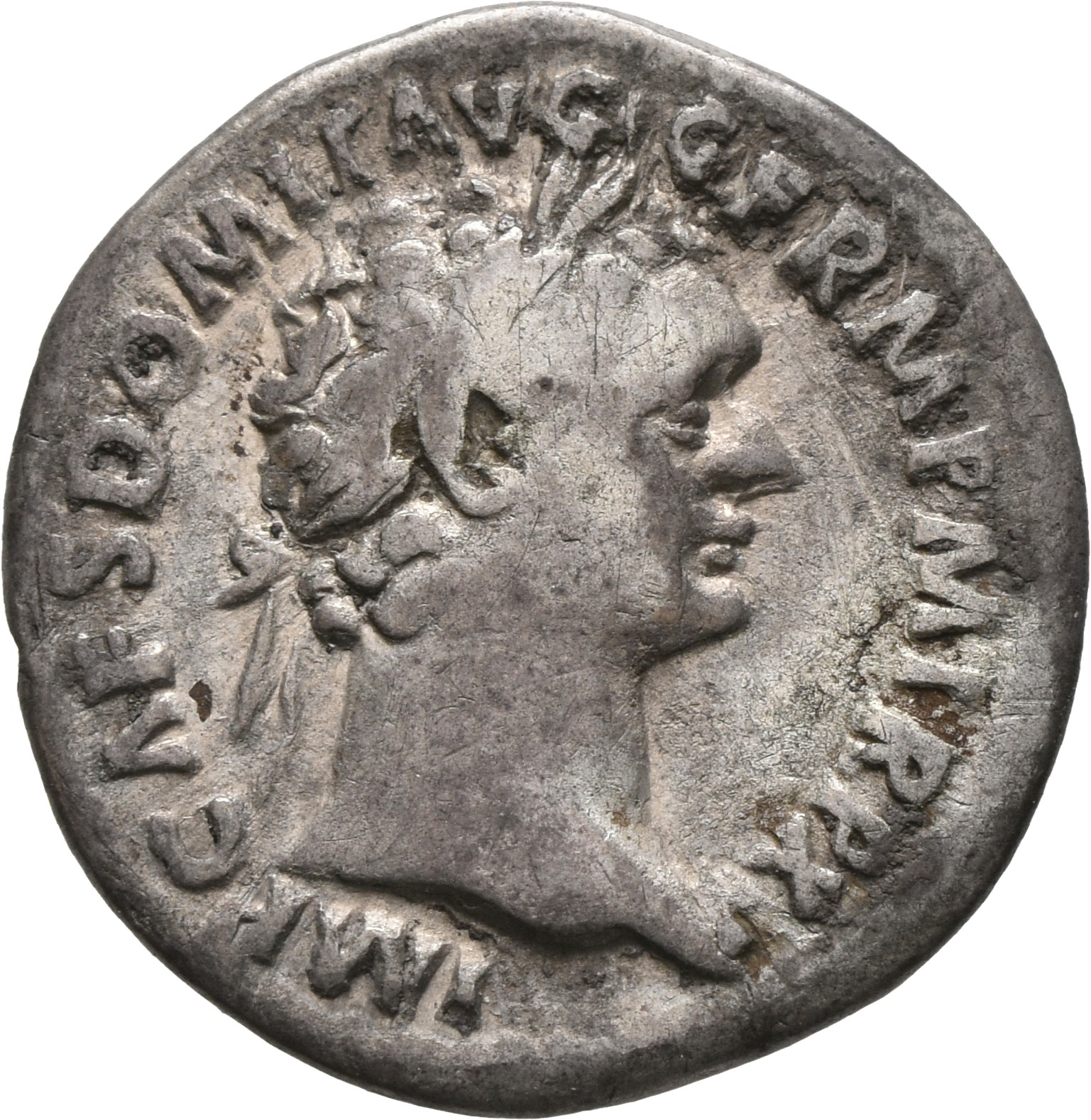 RIC II, Part 1 (second edition) Domitian 787 Domitian obverse, Head of Domitian, laureate, right