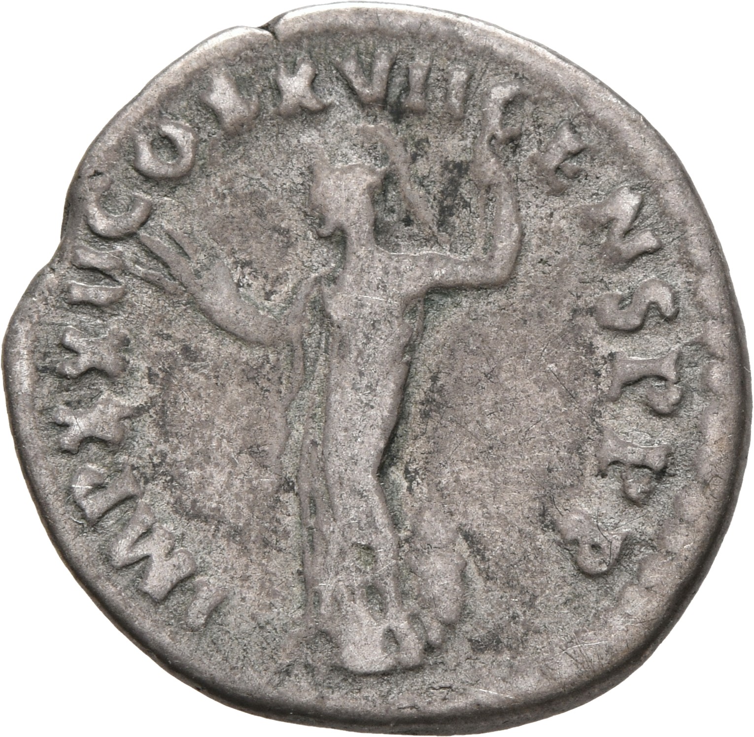 RIC II, Part 1 (second edition) Domitian 789 Domitian reverse, Minerva standing left, holding thunderbolt and spear; shiel...