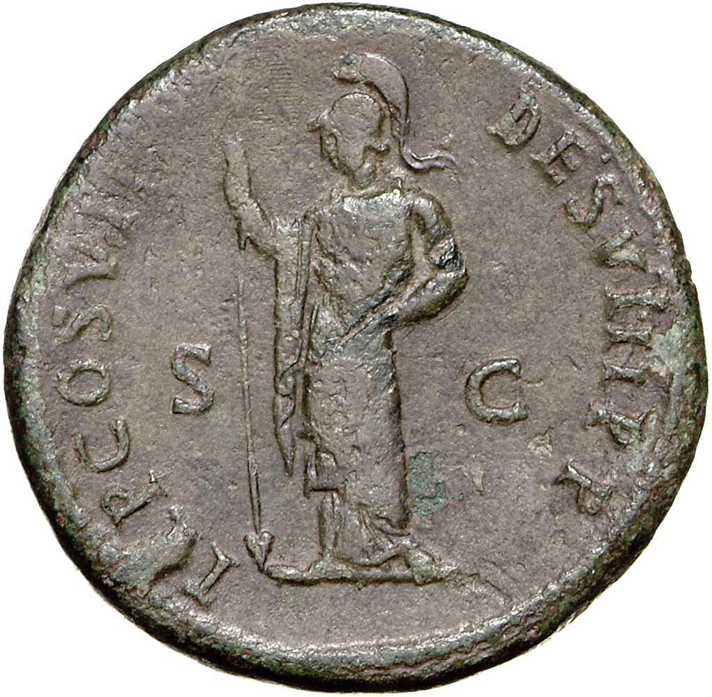 RIC II, Part 1 (second edition) Domitian 78A Domitian reverse, Minerva standing left, holding vertical spear in right hand