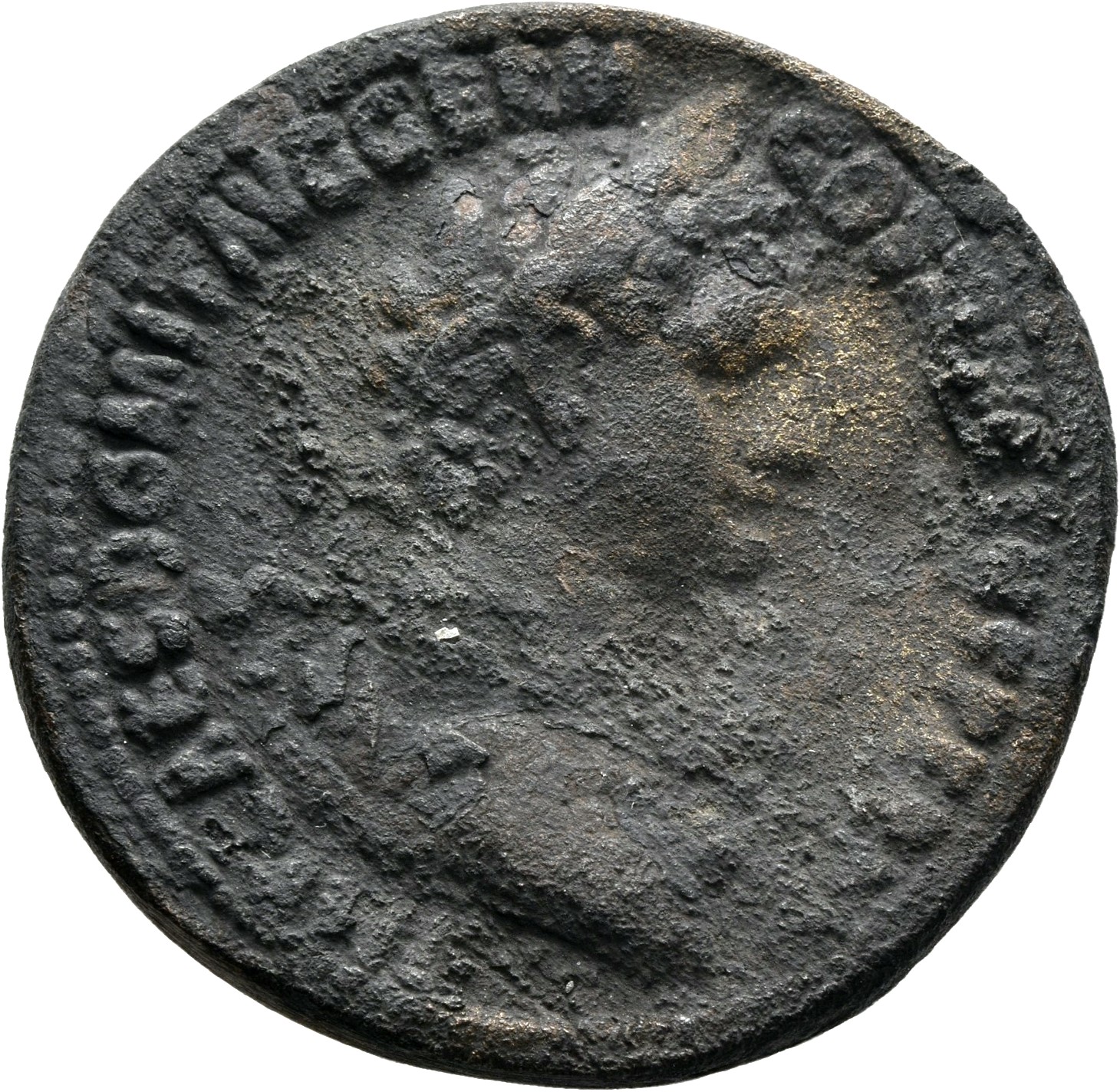 RIC II, Part 1 (second edition) Domitian 796 Domitian obverse, Bust of Domitian, laureate, draped, cuirassed, right