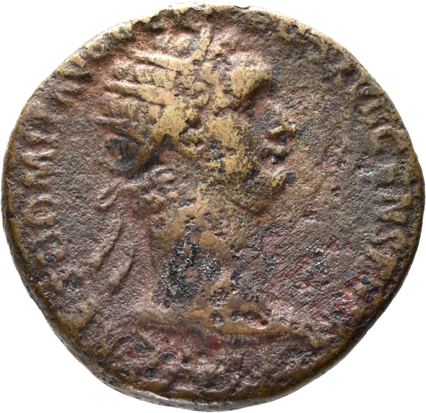 RIC II, Part 1 (second edition) Domitian 801 Domitian obverse, Head of Domitian, radiate, right