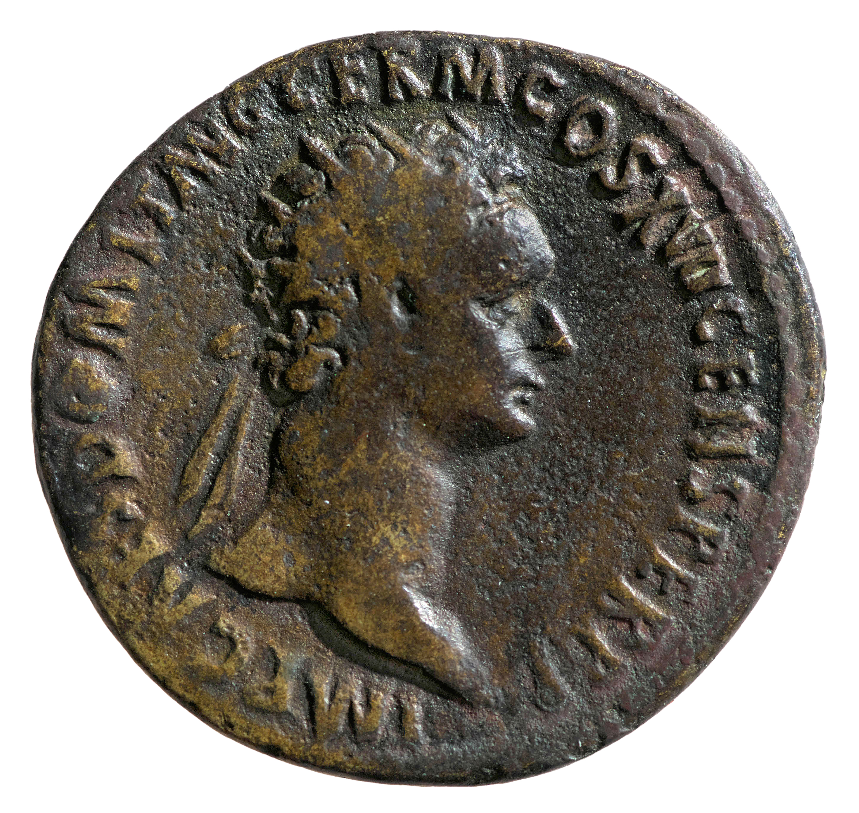 RIC II, Part 1 (second edition) Domitian 804 Domitian obverse, Head of Domitian, radiate, right