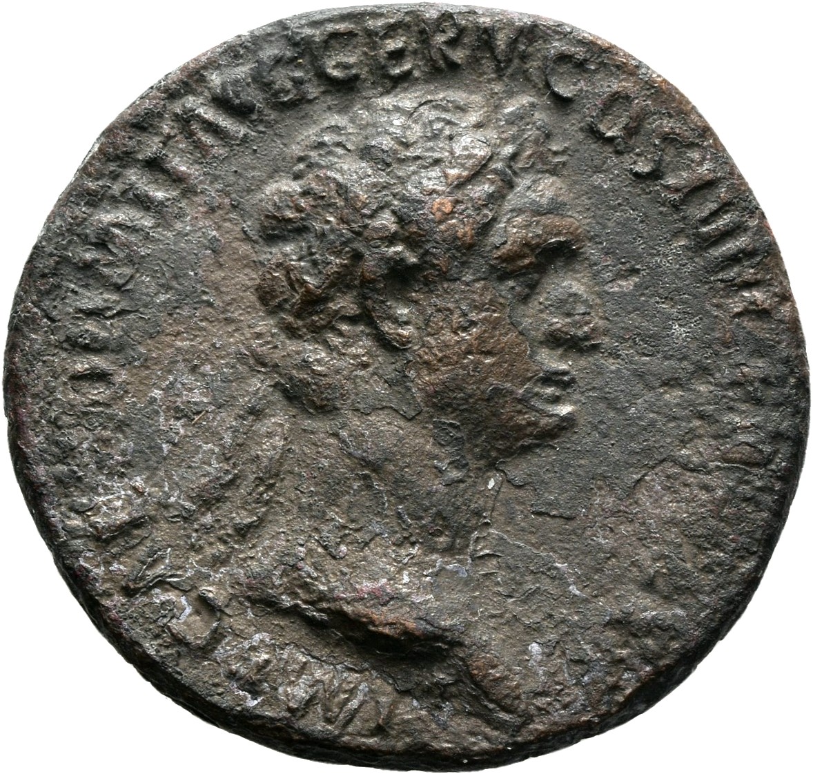 RIC II, Part 1 (second edition) Domitian 806 Domitian obverse, Head of Domitian, laureate, right