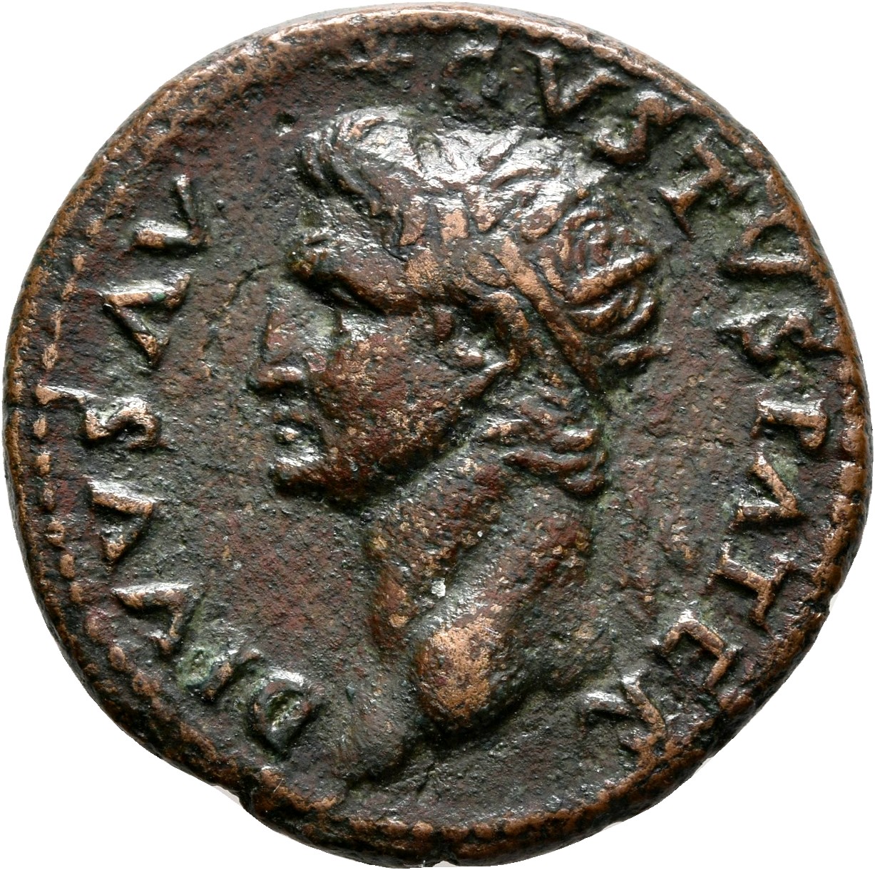 RIC II, Part 1 (second edition) Domitian 824 Domitian obverse — Head of Divus Augustus, radiate, left; star above