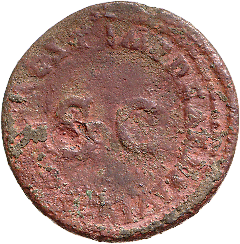 RIC II, Part 1 (second edition) Domitian 828 Domitian reverse — Head of Germanicus, bare, left