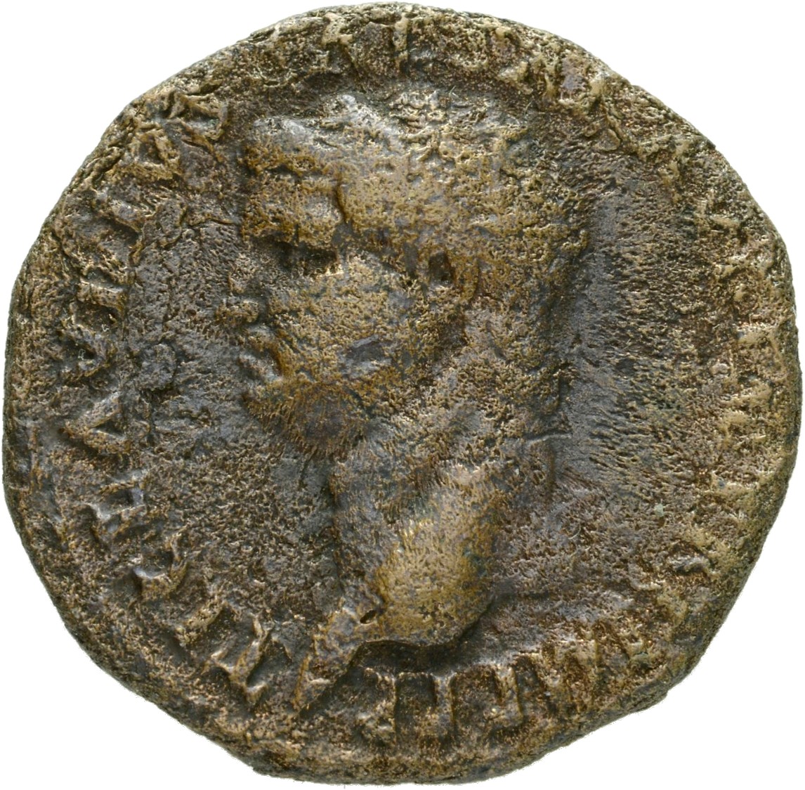 RIC II, Part 1 (second edition) Domitian 829 Domitian obverse, Head of Claudius, bare, left