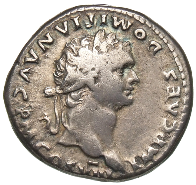 RIC II, Part 1 (second edition) Domitian 843 Domitian obverse, Head of Domitian, laureate, right