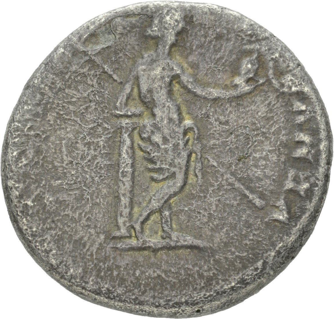 RIC II, Part 1 (second edition) Domitian 847 Domitian reverse, Venus standing right, resting on column, holding helmet and...