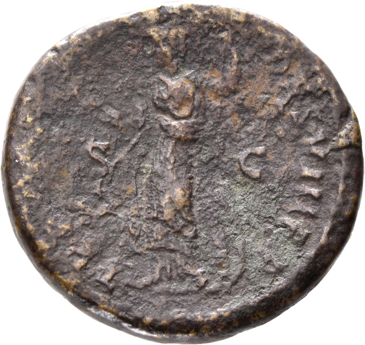 RIC II, Part 1 (second edition) Domitian 89 Domitian reverse, Minerva standing left, holding thunderbolt in right hand and...