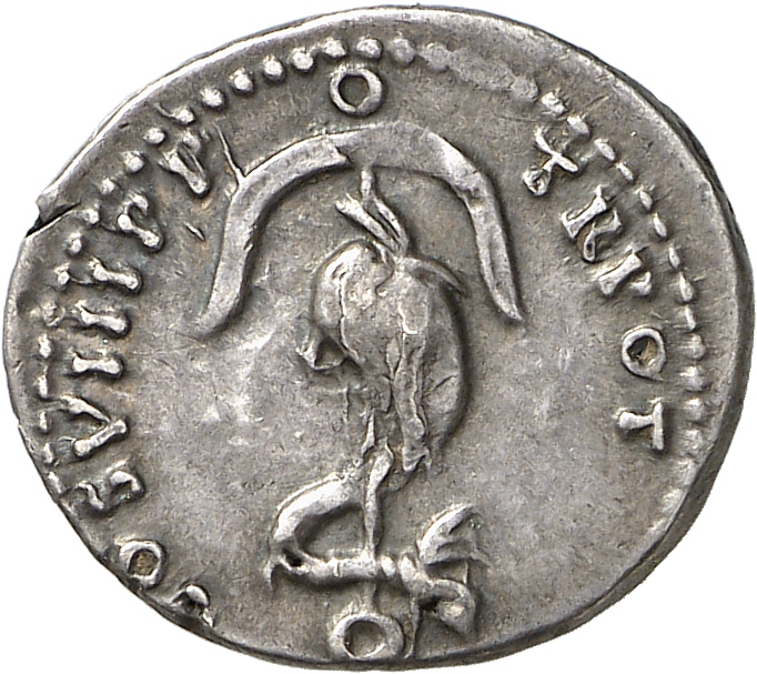 RIC II, Part 1 (second edition) Domitian 96 Domitian reverse, Dolphin coiled around anchor