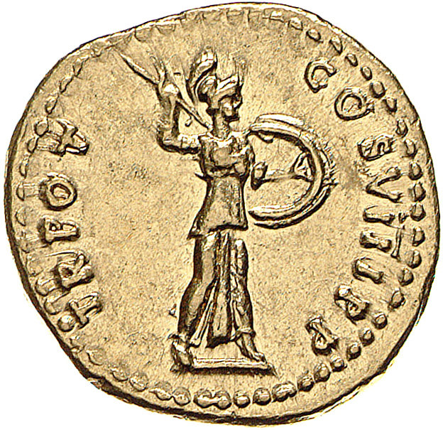 RIC II, Part 1 (second edition) Domitian 97 Domitian reverse, Minerva advancing right, holding spear and shield