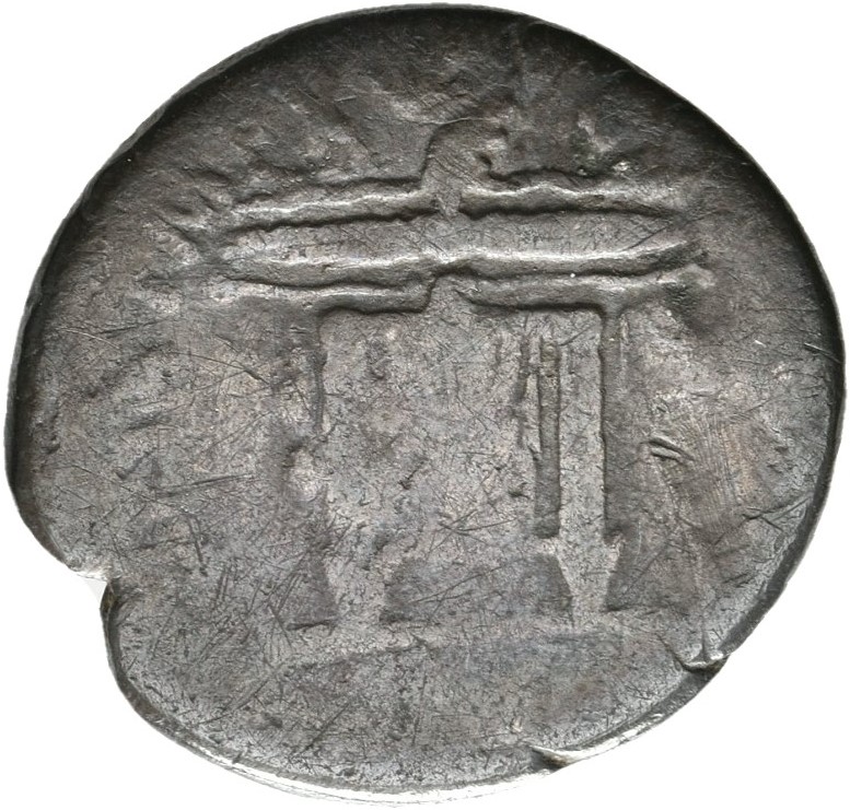 RIC II, Part 1 (second edition) Titus 119 Titus reverse — Square seat draped, winged thunderbolt above