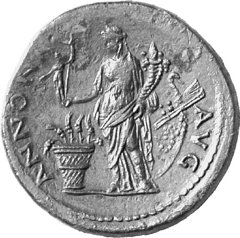 RIC II, Part 1 (second edition) Titus 137 Titus reverse, Annona standing, left, holding statue of Aequitas and cornucopiae...