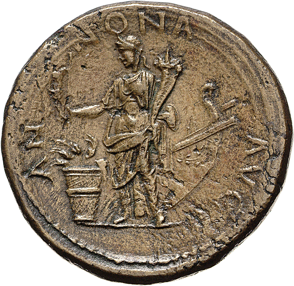 RIC II, Part 1 (second edition) Titus 137 Titus reverse — Annona standing, left, holding statue of Aequitas and cornucopia...