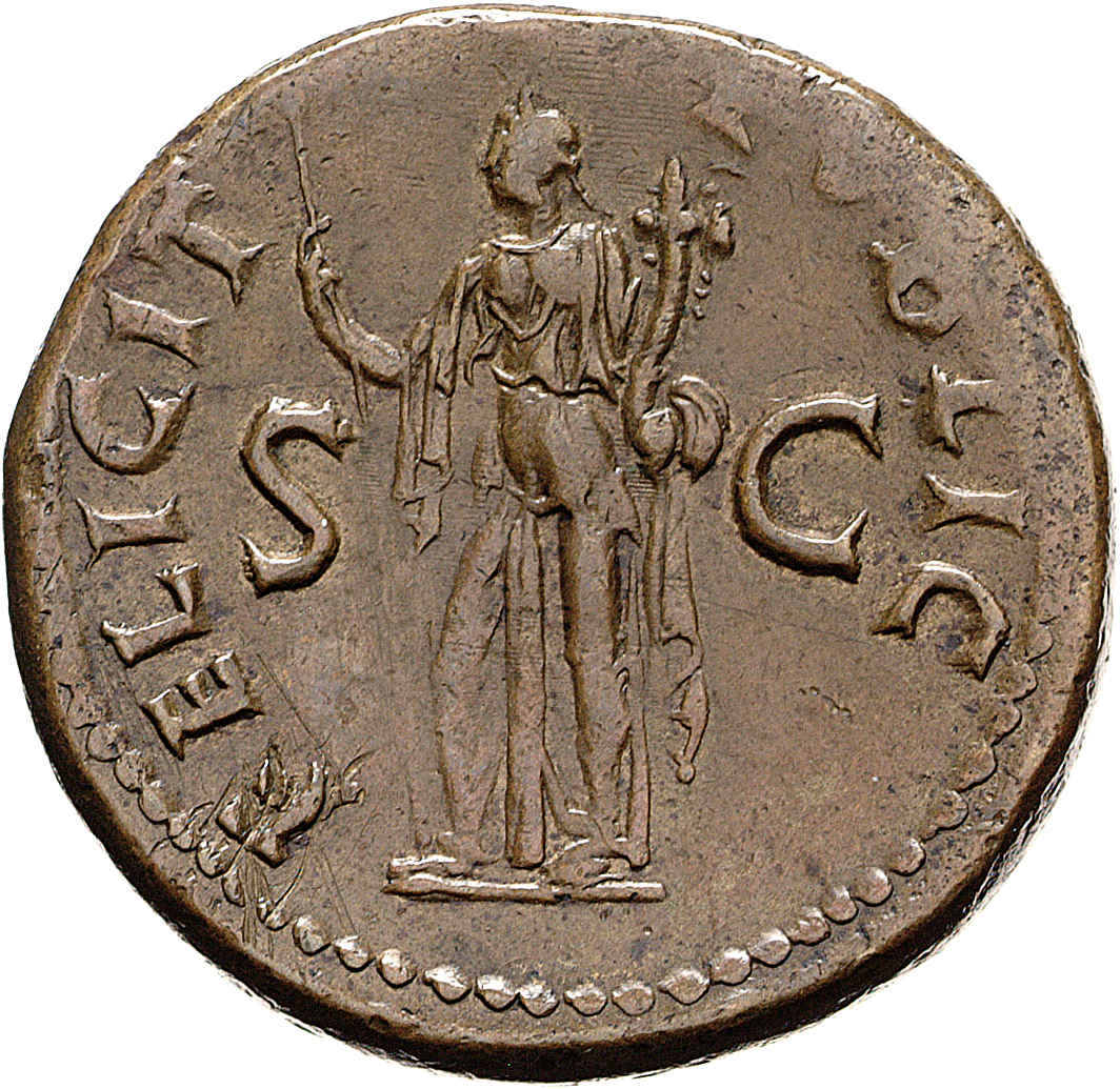 RIC II, Part 1 (second edition) Titus 143 Titus reverse, Felicitas standing left, holding sceptre and cornucopiae