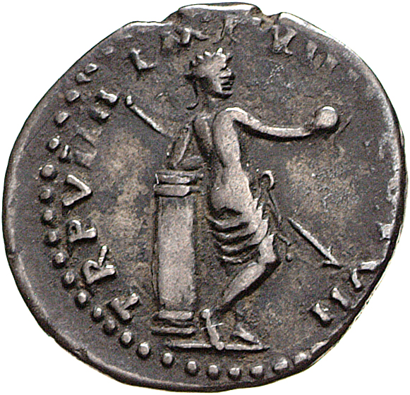 RIC II, Part 1 (second edition) Titus 15 Titus reverse, Venus standing right, resting on column, holding helmet and spear