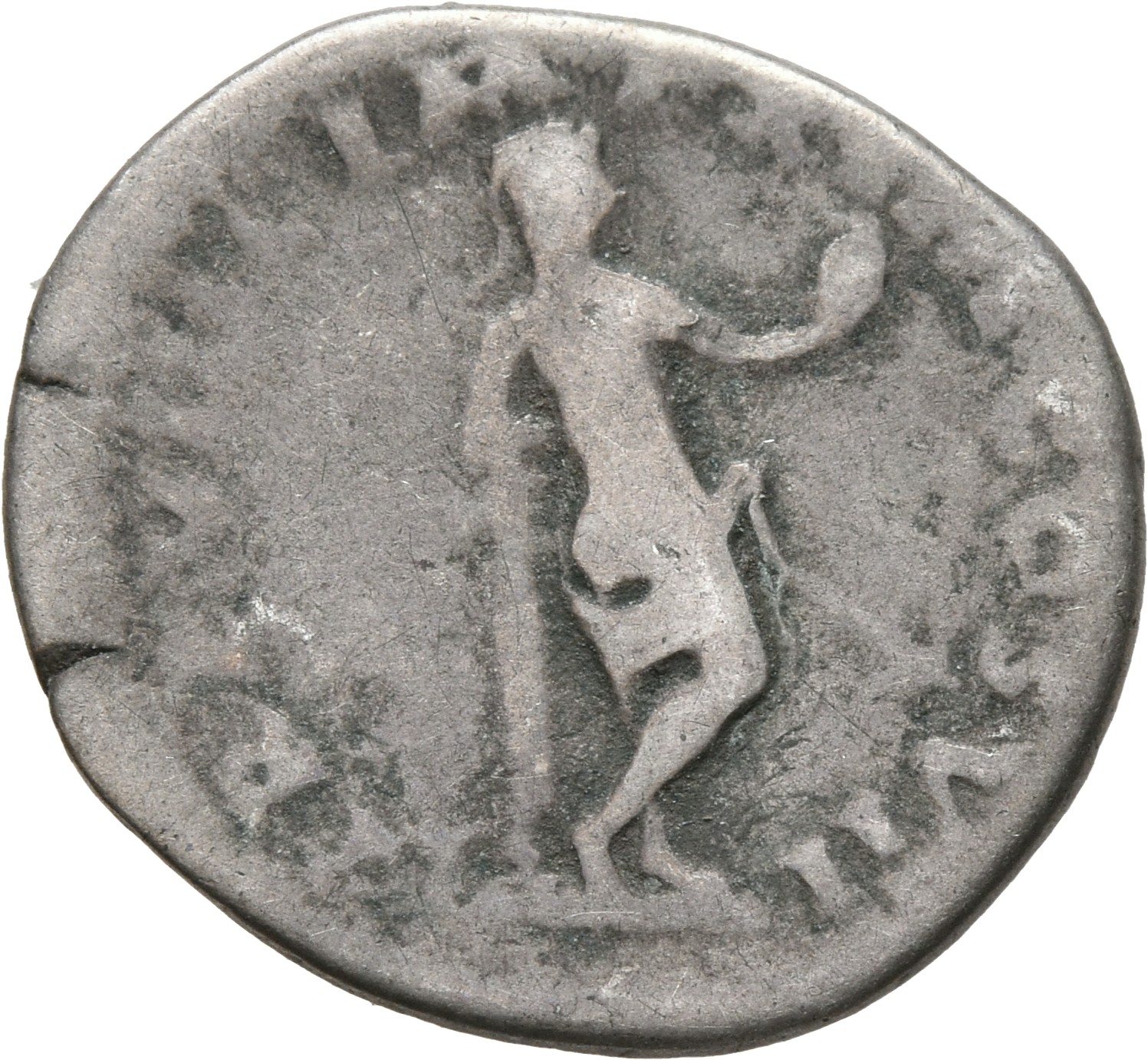 RIC II, Part 1 (second edition) Titus 15 Titus reverse — Venus standing right, resting on column, holding helmet and spear