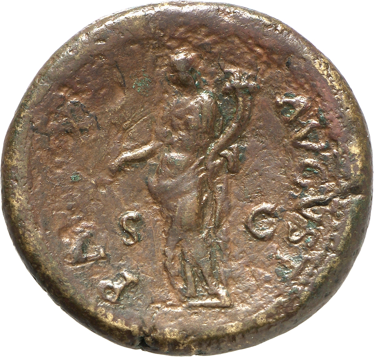 RIC II, Part 1 (second edition) Titus 155 Titus reverse, Pax standing left, holding branch and cornucopiae
