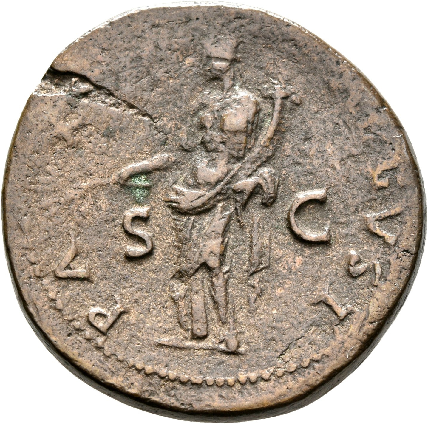 RIC II, Part 1 (second edition) Titus 155 Titus reverse — Pax standing left, holding branch and cornucopiae